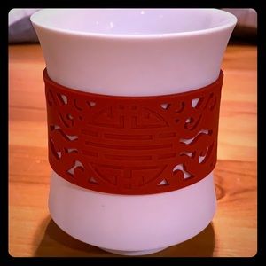 Teavana Porcelain Japanese Tea Cup w/red band